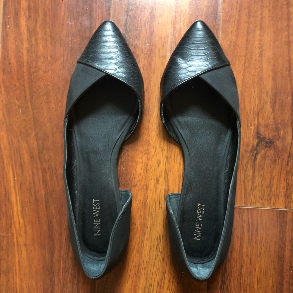Black Nine West flats 9.5 size